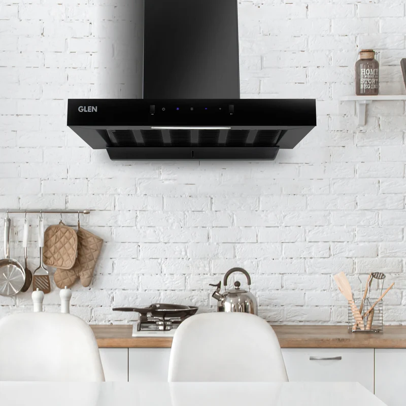 Glen Auto Clean Slim Chimney 90cm, 1200 m3/h (6052 SLIM BL AC) - Image