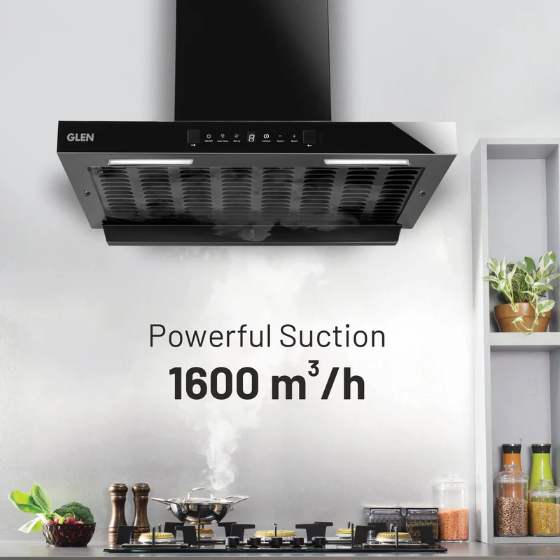 Glen Auto Clean Chimney with Heat Sensor, 1600 m³/h - 76 cm (CH6053HSRDCBAC) - Image