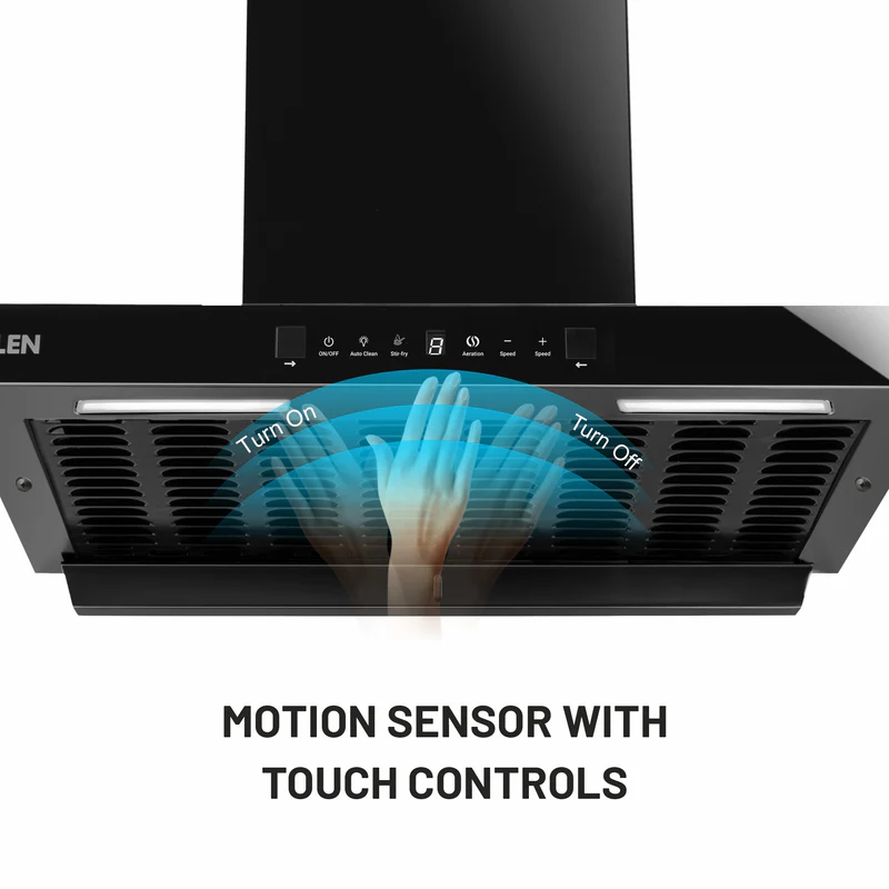 Glen Auto Clean Chimney with Heat Sensor, 1600 m³/h - 76 cm (CH6053HSRDCBAC) - Image
