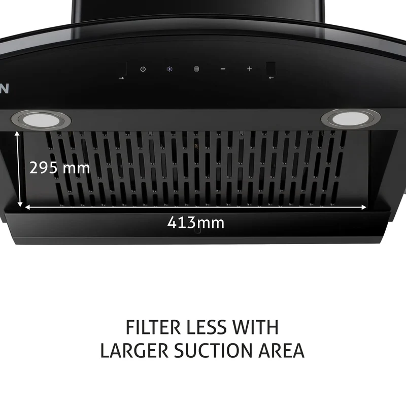 Curved Glass Auto Clean Chimney