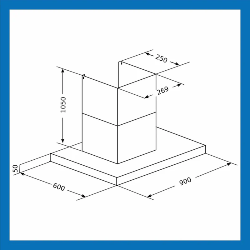 90cm Island Kitchen Chimney - Image
