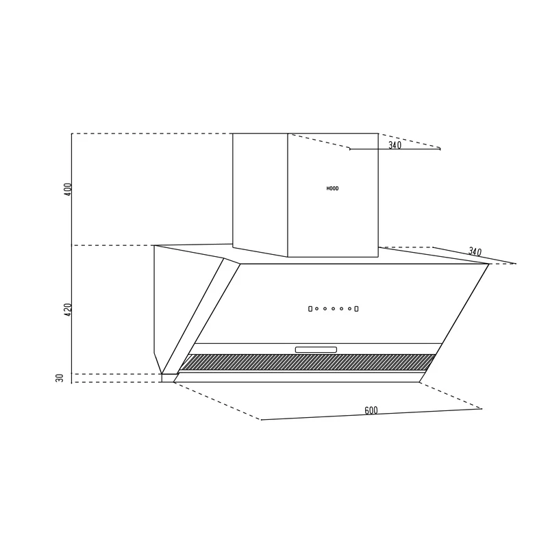 Glen Auto Clean Chimney with Motion Sensor 1200 m3/h 90cm (CH6064AC) - Image