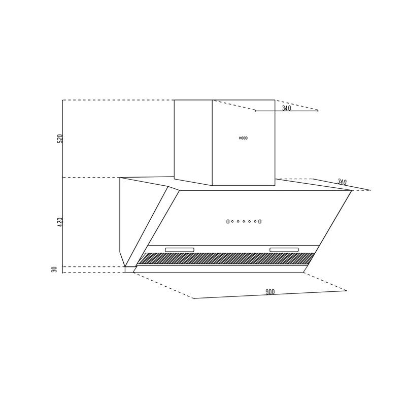 Glen Auto Clean Chimney with Motion Sensor 1200 m3/h 90cm (CH6064AC) - Image