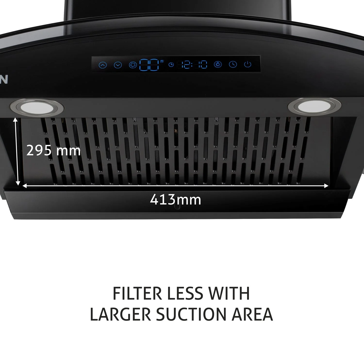 Glen Auto Clean Chimney with digital display 1400 m³/h - 76 (6069 BL BLDC AC ) - Image