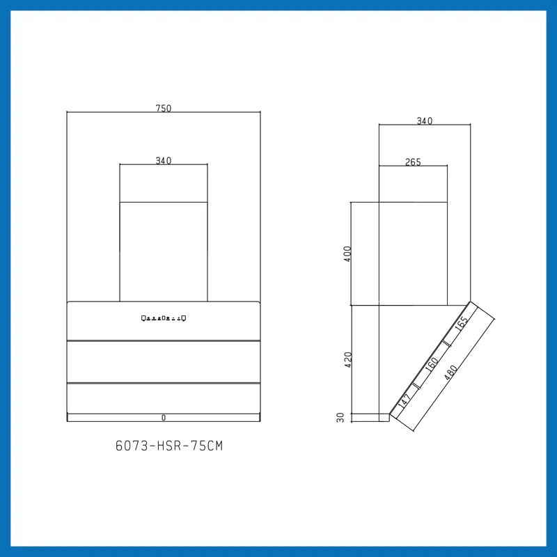 Glen Auto Clean Chimney with Heat Sensor, 1600 m³/h - 76 cm (CH 6073 HSR DC AC) - Image