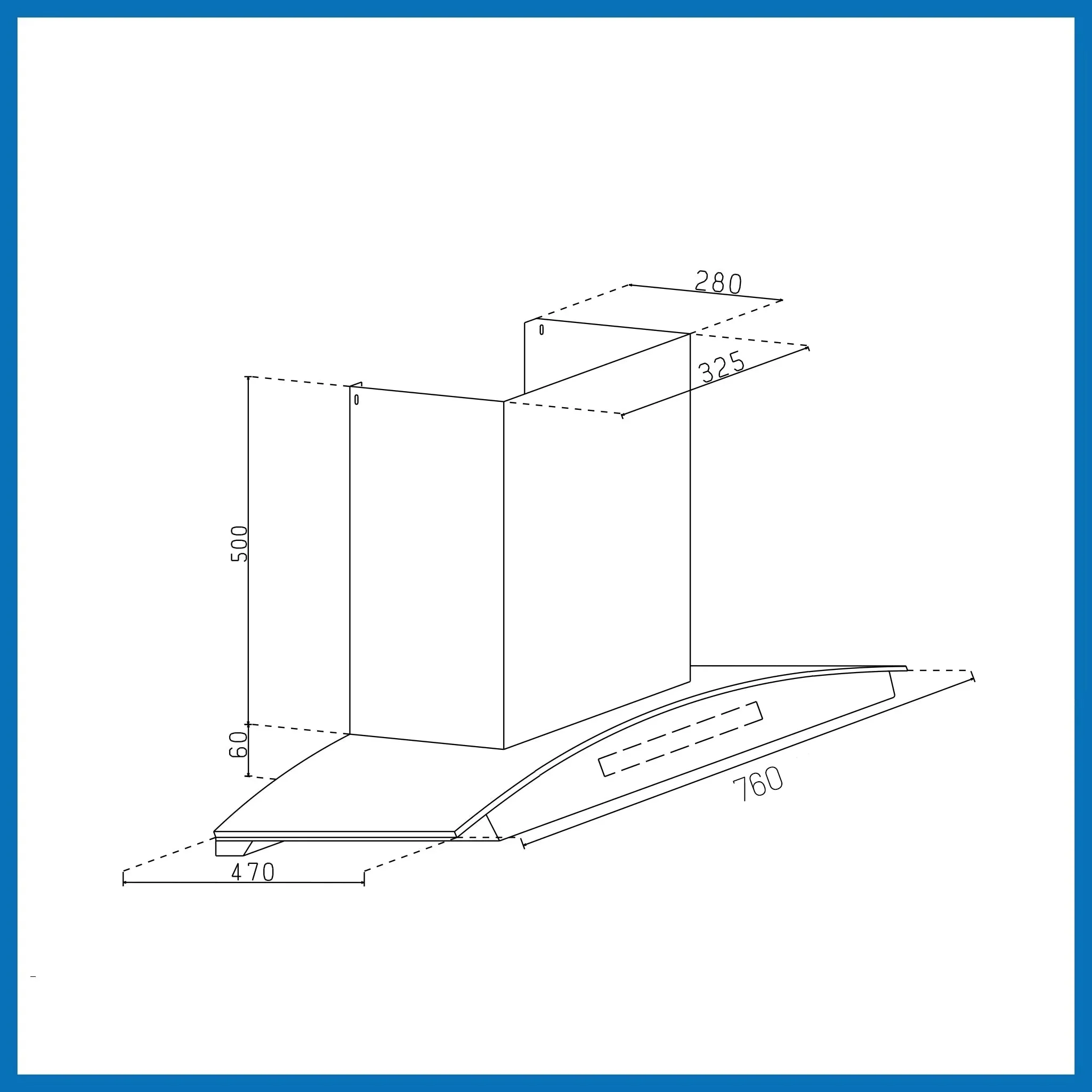 Glen Auto Clean Chimney with digital display 1400 m³/h - 76 (6069 BL BLDC AC ) - Image
