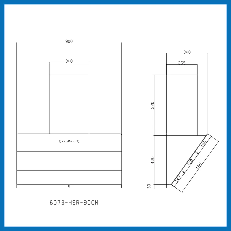 Glen Auto Clean Chimney with Heat Sensor, 1600 m³/h 90cm (CH6073HSRMGAC) - Image