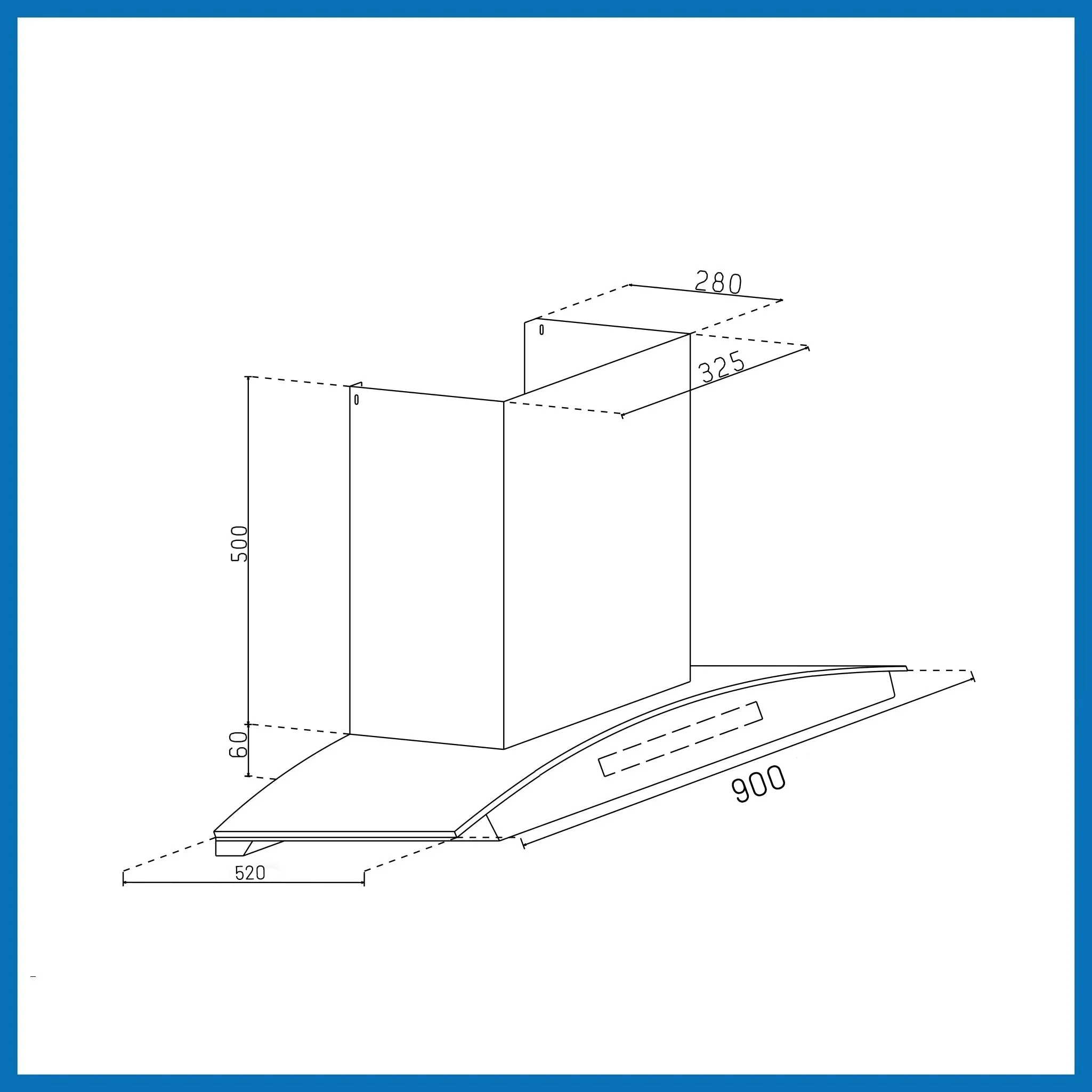 Glen Auto Clean Chimney with digital display 1400 m³/h - 76 (6069 BL BLDC AC ) - Image