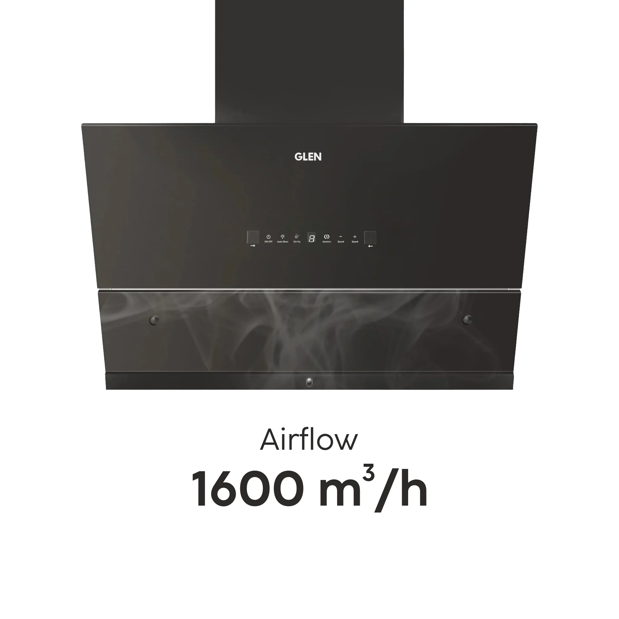 Glen Auto Clean Chimney with Heat Sensor, 1600 m³/h - 90cm (CH 6065 HSR BLDC BL AC) - Image