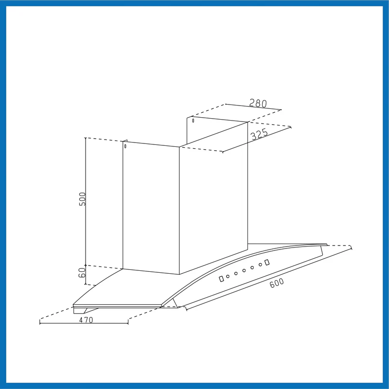 Glen Auto Clean Chimney , 1400 m³/h - 76cm (6068 BL MS AC) - Image