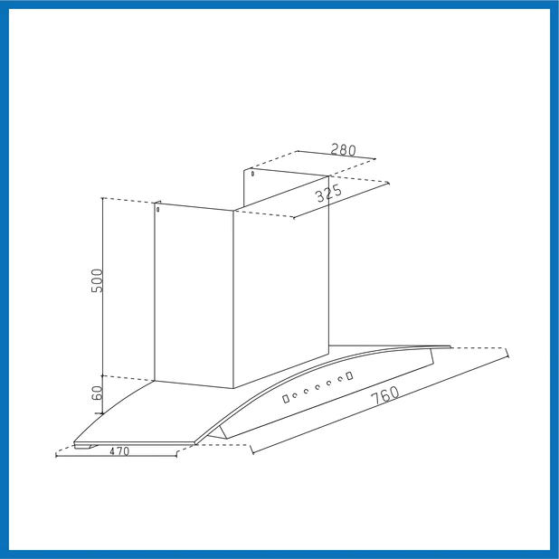 Glen Auto Clean Chimney , 1400 m³/h - 76cm (6068 BL MS AC) - Image