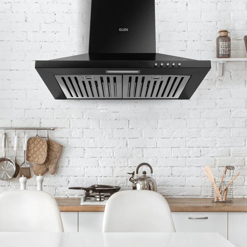 Glen Electric Kitchen Chimney, 60cm 1100 m³/h - Black (6050 IN BLK) - Image