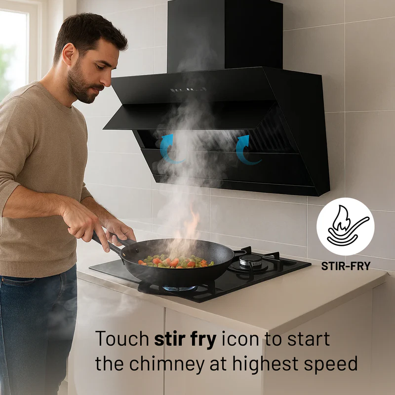 Glen Auto Clean Chimney with Heat Sensor, 1600 m³/h 90cm (CH6073HSRMGAC) - Image