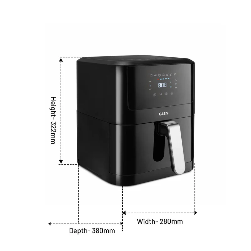 Glen Air Fryer, 6.0 Ltr Digital Controls, 7 Pre Set Menu 1500W -Black (SA3042DBL) - Image