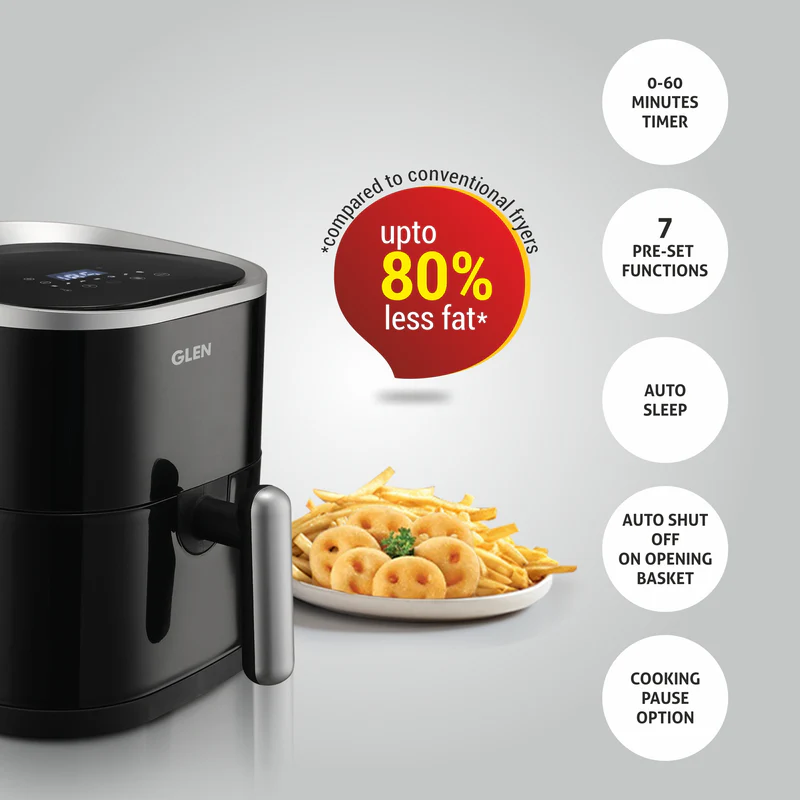 Glen Digital Air Fryer, 3.5Ltr Capacity, 7 Pre Set Function 1350W (SA3044DBL) - Image
