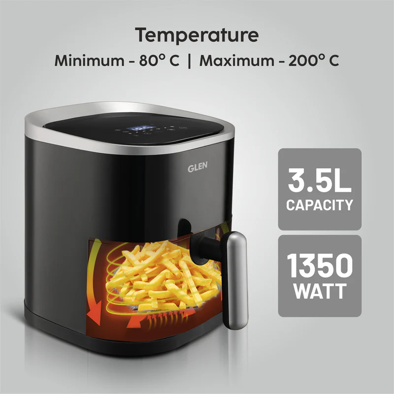 Glen Digital Air Fryer, 3.5Ltr Capacity, 7 Pre Set Function 1350W (SA3044DBL) - Image