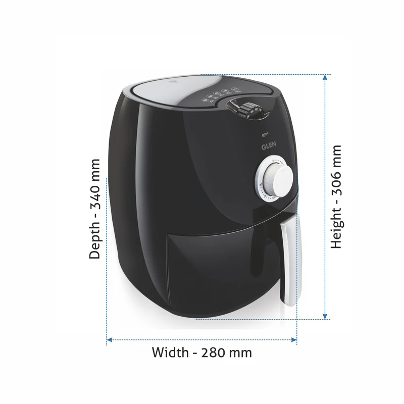 Glen Electric Air Fryer 2.8 Litres, 1350w Rapid Air Technology, Black (3044) - Image