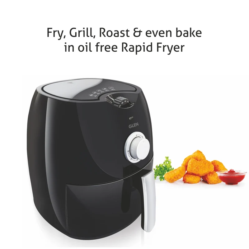 Glen Electric Air Fryer 2.8 Litres, 1350w Rapid Air Technology, Black (3044) - Image