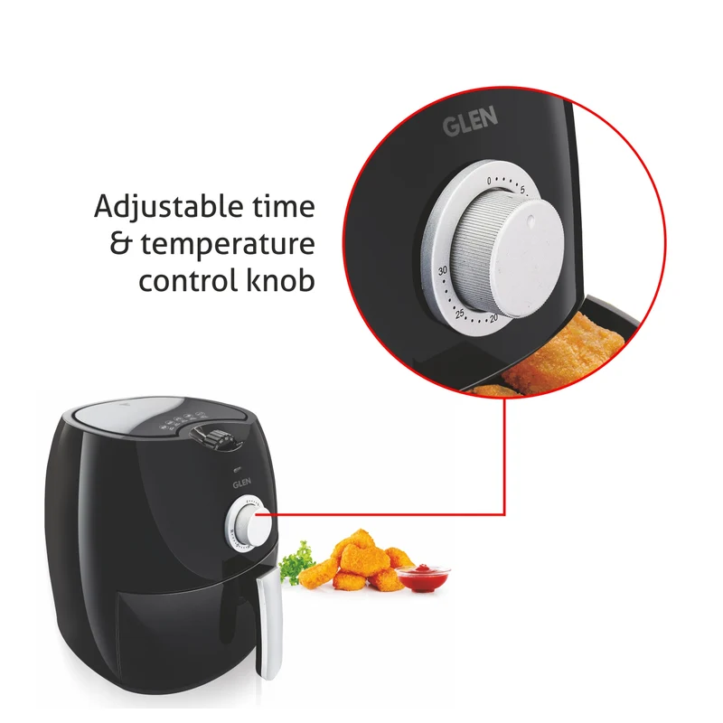 Glen Electric Air Fryer 2.8 Litres, 1350w Rapid Air Technology, Black (3044) - Image