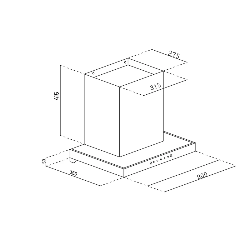 Glen Under Cabinet Auto Clean Chimney with 90cm, 1400 m3/h (CH6052UCAC90) - Image