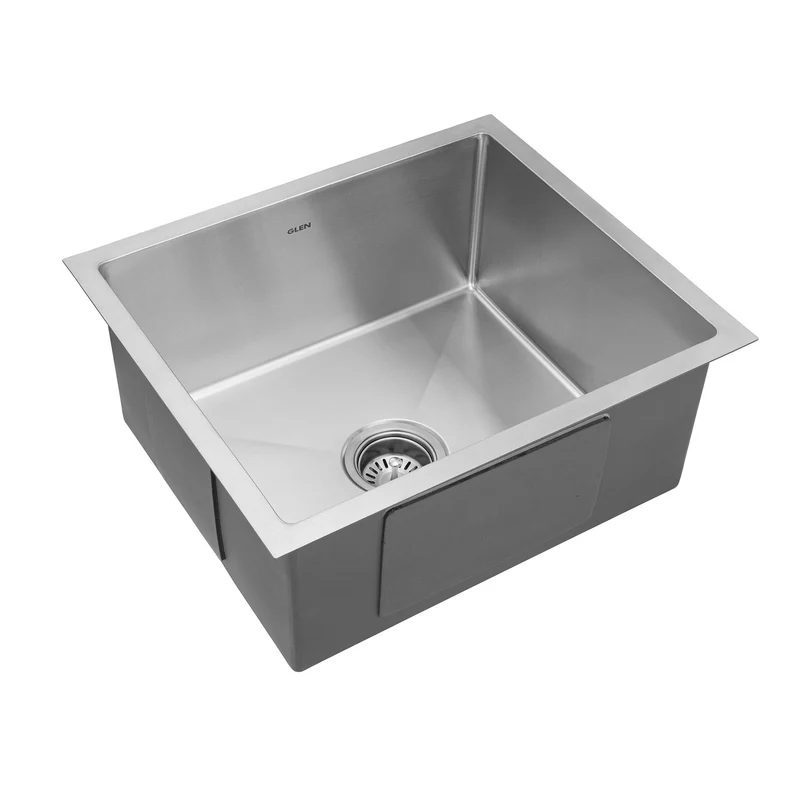 Glen Stainless Steel Grade 304 Sink for Kitchen, Single Bowl Handmade Sink 24x18x9 inches, Matte Finish (KS-SH24189SBM) - Image
