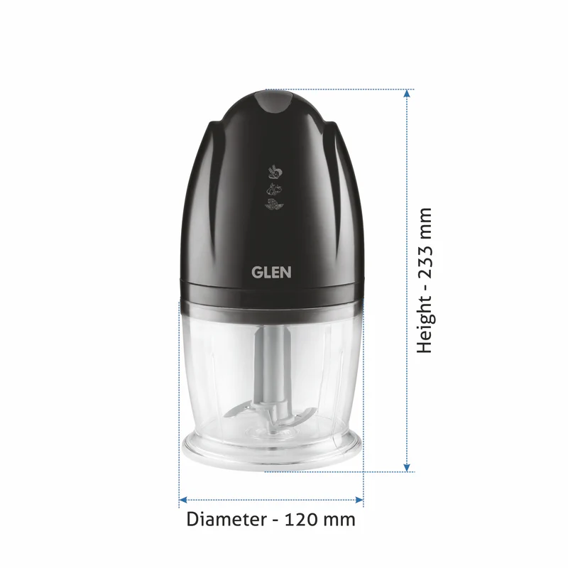 Glen Electric Vegetable Chopper, Whisking Disc Chops Nuts 0.4 Litres Bowl, 200W - Black (4041BL) - Image