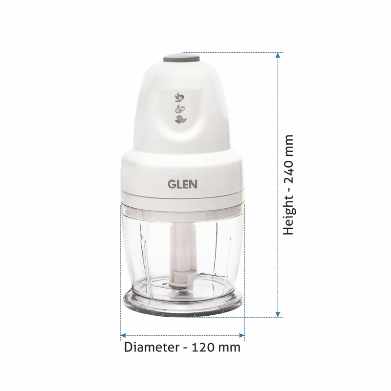 Glen Electric Vegetable Chopper, Whisking Disc Chops Nuts with Extra 0.4 Litres Bowl, 250W - White (4043 Plus) - Image