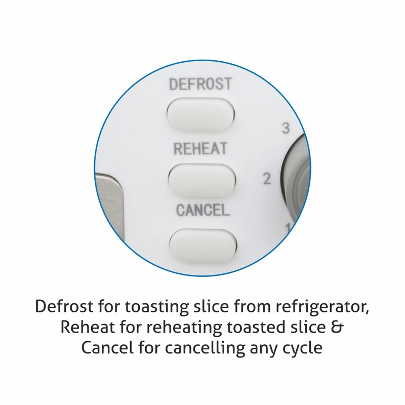 Glen Electric Auto Pop-up Toaster, 2 Slice 800W, 7 Level Browning Control, Removable Crumb Tray - White (3012) - Image