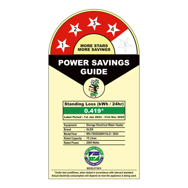 Glen Water Heater Digital Controls with Remote 15 Litre 2000W 8 Bar Pressure (7055) - Image