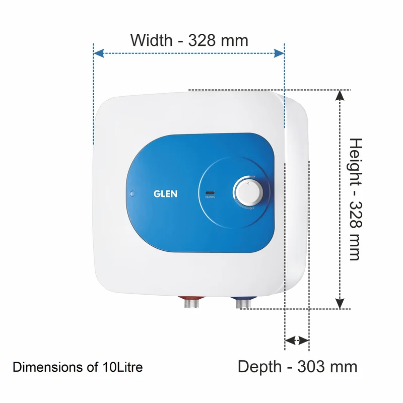 Glen Water Heater 2000W 8 Bar Pressure Glasslined Element and Tank, Temperature control (7054) - 15L - Image