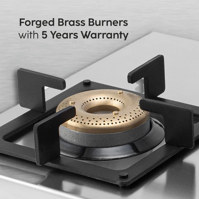 Glen 2 Burner Ultra Tuff Stainless Steel Gas Stove with Forged Brass Burner - Manual/Auto Ignition (CT1052UTSS) - Image