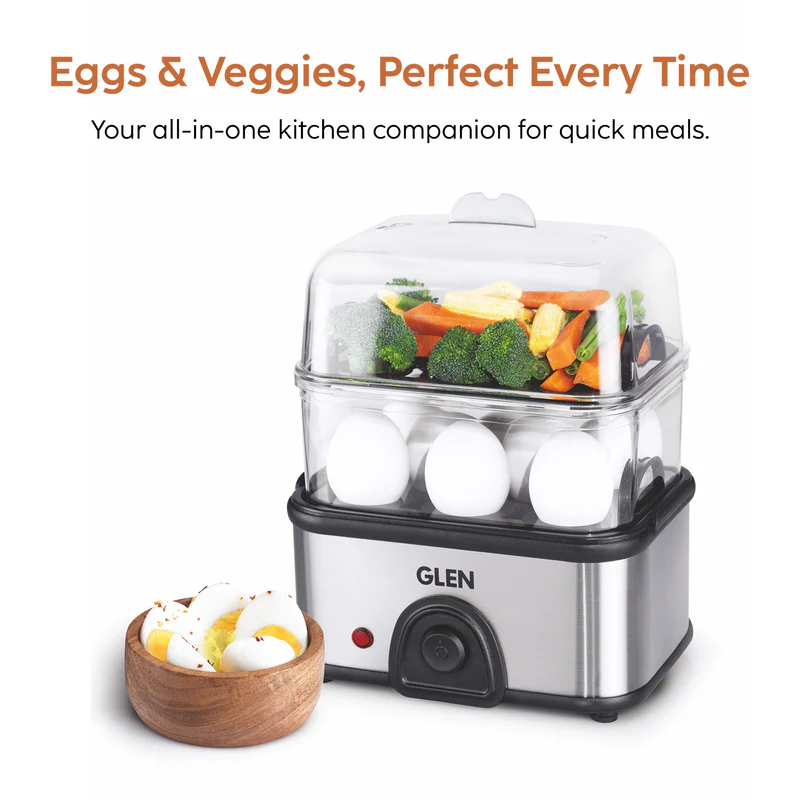 Glen Egg Boiler Steamer Plus Boils Upto 16 Eggs Auto shut Off, Push Button Start, 350W (SA3036EBSPLUS) - Image