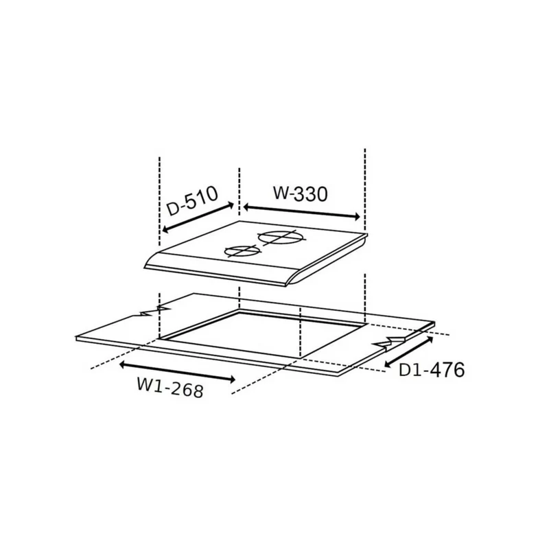 Glen 2 Burner Built in Hob Brass Burner (1012 RODB) - Image