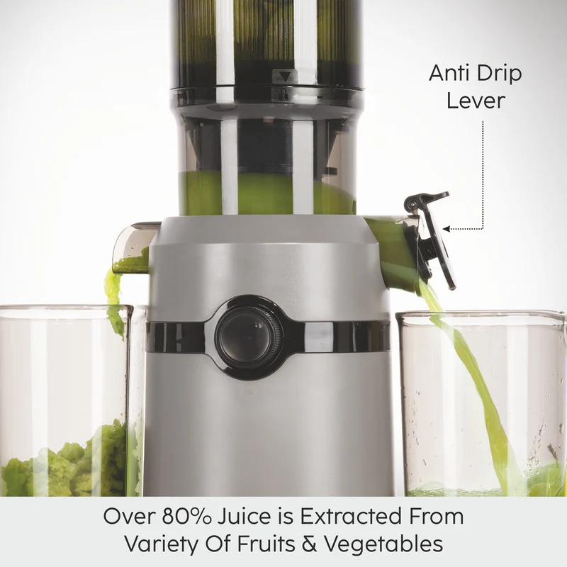 Glen Hopper Slow Juicer 108mm Large Feed, Juice and Pulp containers, Low Noise 200W (SA-4015HSJ) - Image