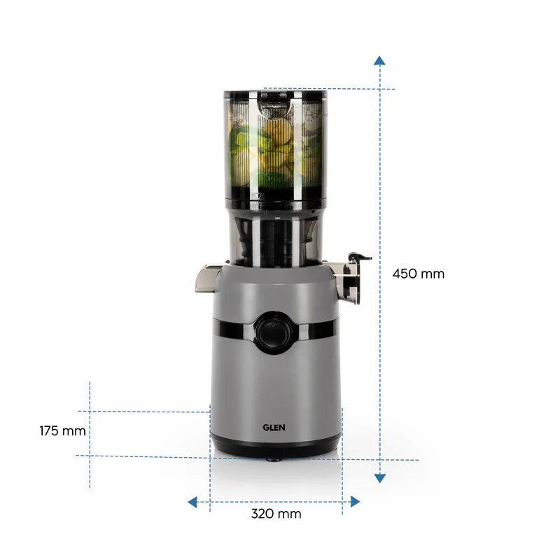 Glen Hopper Slow Juicer 108mm Large Feed, Juice and Pulp containers, Low Noise 200W (SA-4015HSJ) - Image