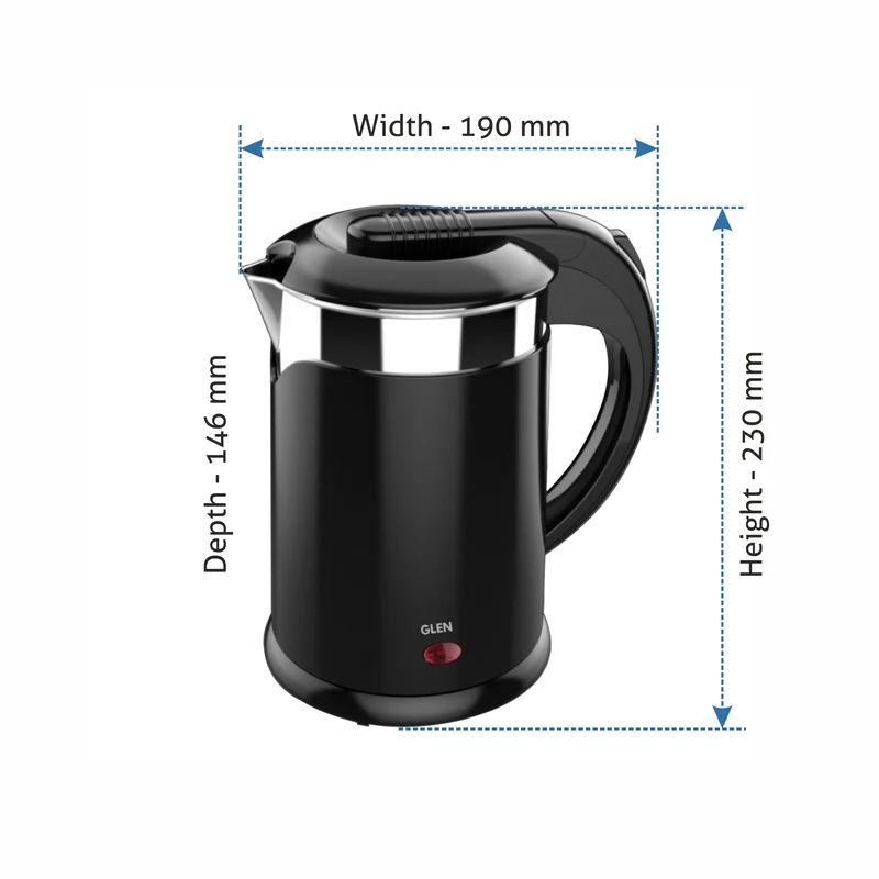 Glen Electric Kettle Stainless Steel 1.2 Litre 1350 W (9015 DX) - Image