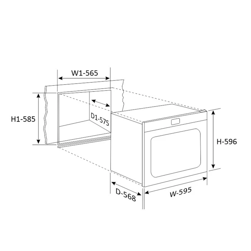 Glen Built in Oven Touch Controls Motorised Rotisserie Turbo Fan 80L with Multi-function (661) - Image