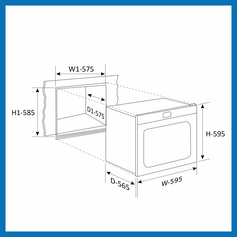 Glen Built in Oven Motorised Rotisserie Turbo Fan 70Ltr with 12 Multi-functions (BO-652MRT) - Image