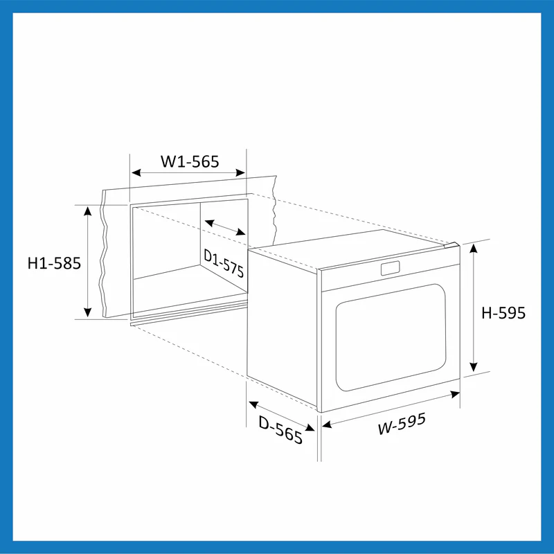 Glen Built in Oven Motorised Rotisserie Turbo Fan 70Ltr with 9 Multi-functions (651MRTSS) - Image