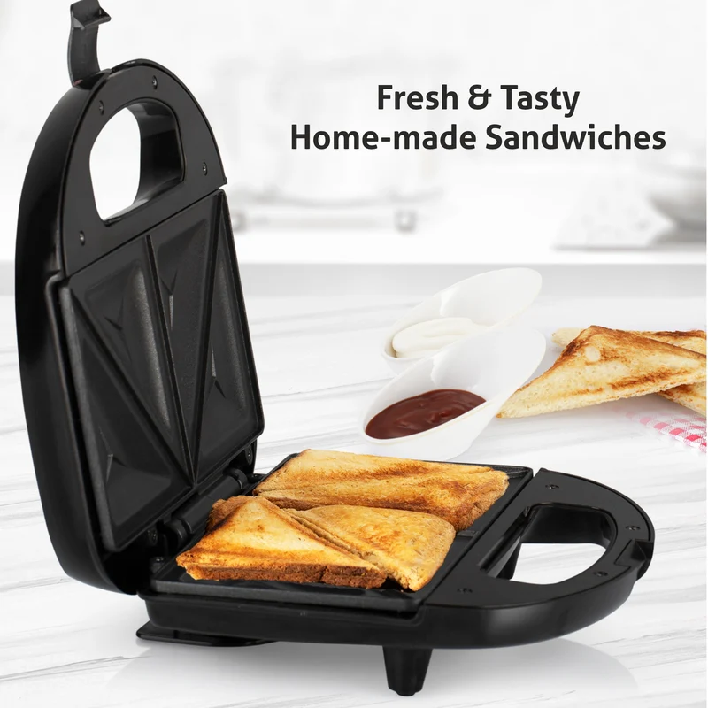 Glen Electric Sandwich Maker with Non-Stick Coating Plates, 700w - Red (3024RSW) - Image