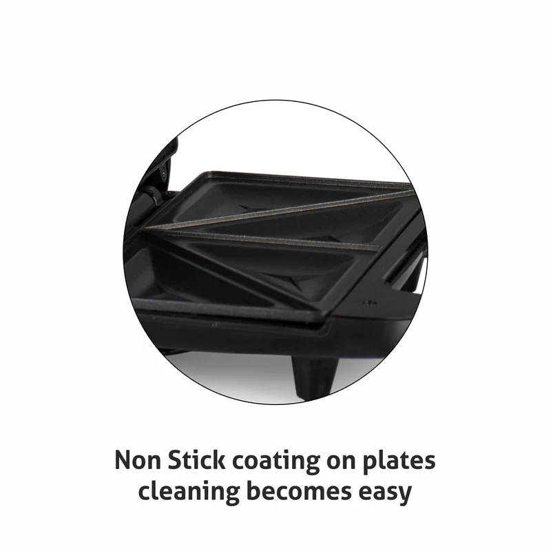 Glen Electric Sandwich Maker with Non-Stick Coating Plates, 700w - Red (3024RSW) - Image