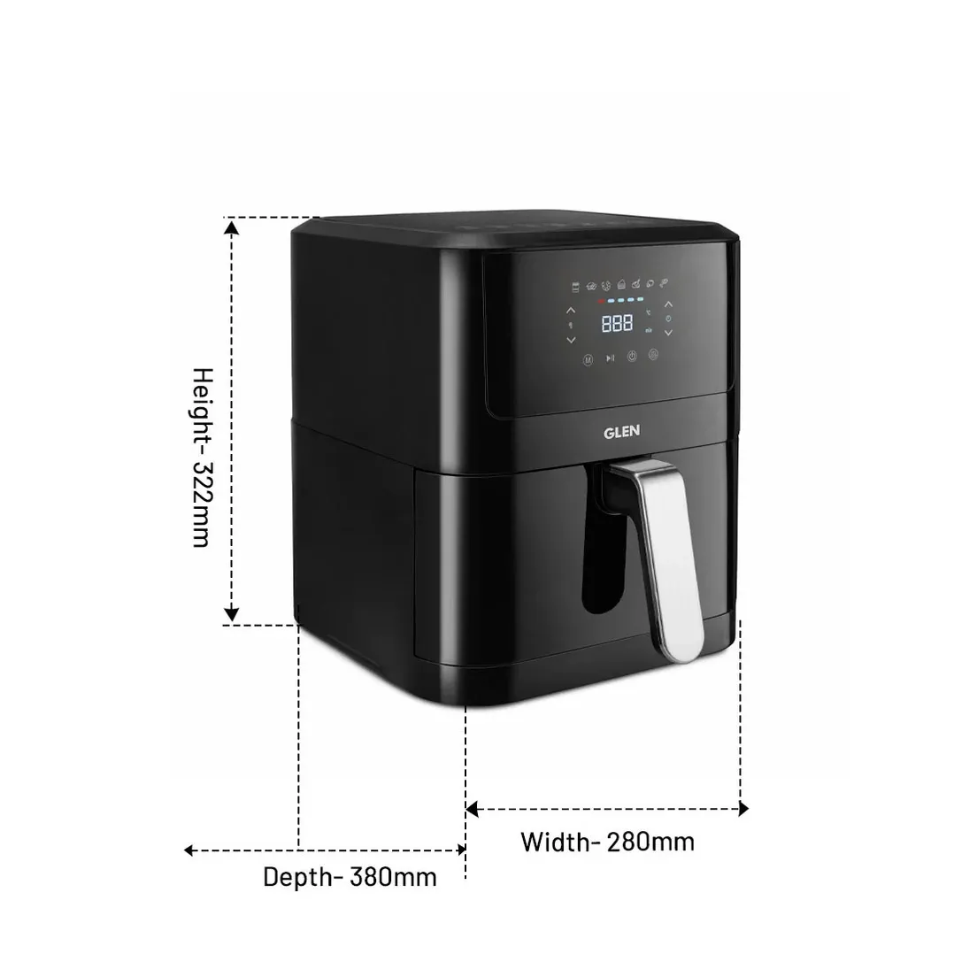 Glen Air Fryer, 6.0 Litre Digital Controls, 7 Pre Set Menu Timer, Temperature Control, 1500W -Black, 1 Year Warranty (SA-3042DBL) - Image