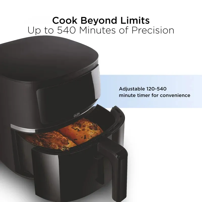 Glen Digital Air Fryer 4.2 Litre Capacity with 8 Pre Set Menu Timer, Temperature Control, 1350W -Black (SA3061DIGI) - Image
