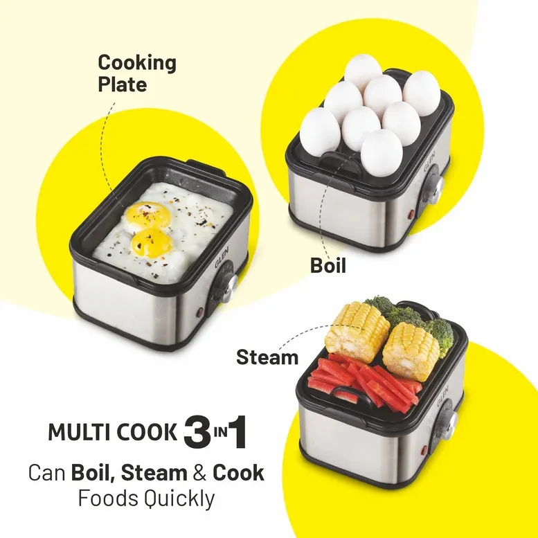 Glen Trending Combo – 6L Digital Air Fryer, 2200W Infrared Cooktop & 16 Egg Boiler Plus | 3-in-1 Smart Kitchen Appliance Combo - Image