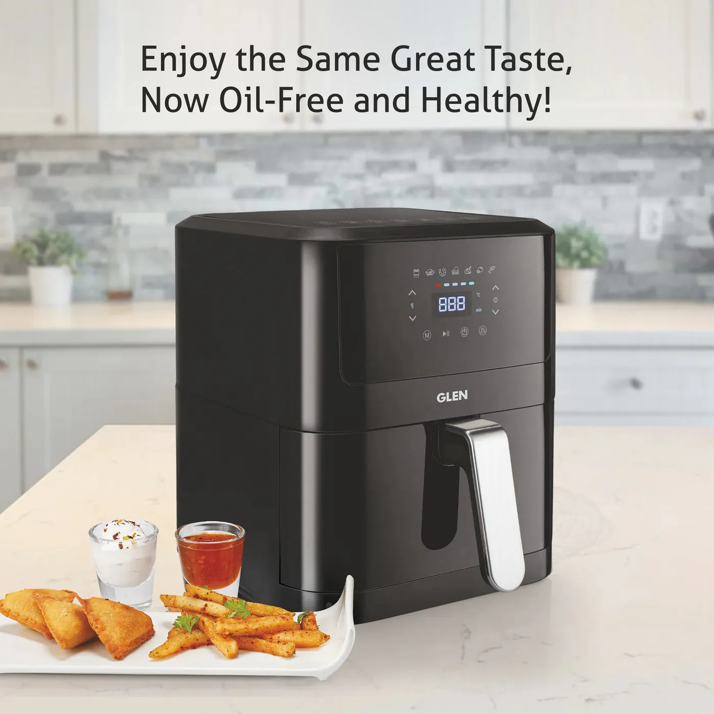 Glen Air Fryer, 6.0 Litre Digital Controls, 7 Pre Set Menu Timer, Temperature Control, 1500W -Black, 1 Year Warranty (SA-3042DBL) - Image