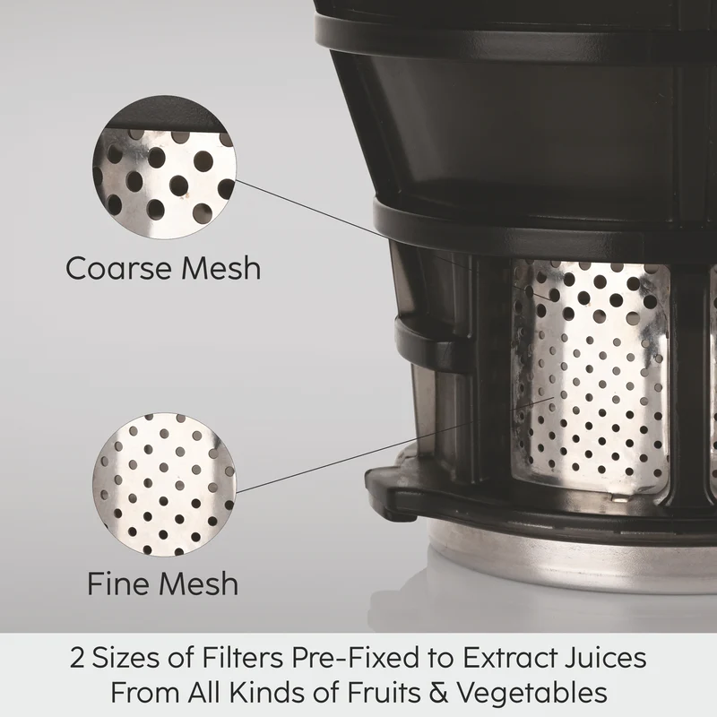 Glen Hopper Slow Juicer 108mm Large Feed, Juice and Pulp containers, Low Noise 200W (SA-4015HSJ) - Image