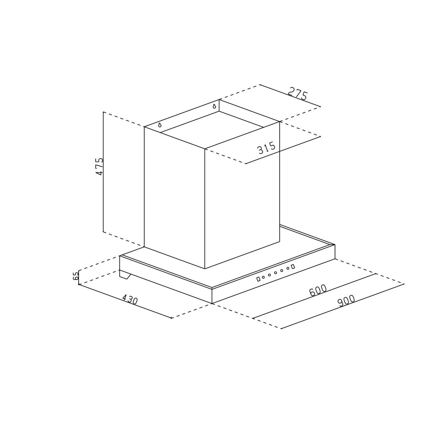 Glen Auto Clean Slim Filter less Kitchen Chimney with Motion Sensor 90cm, 1200 m3/h (6052 SLIM BL AC) - Image