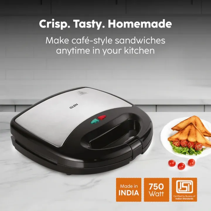 Glen Breakfast Combo – Coffee Maker, 2 Slice Auto Pop-up Toaster & Sandwich Maker | 3-in-1 Breakfast Appliance Combo - Image