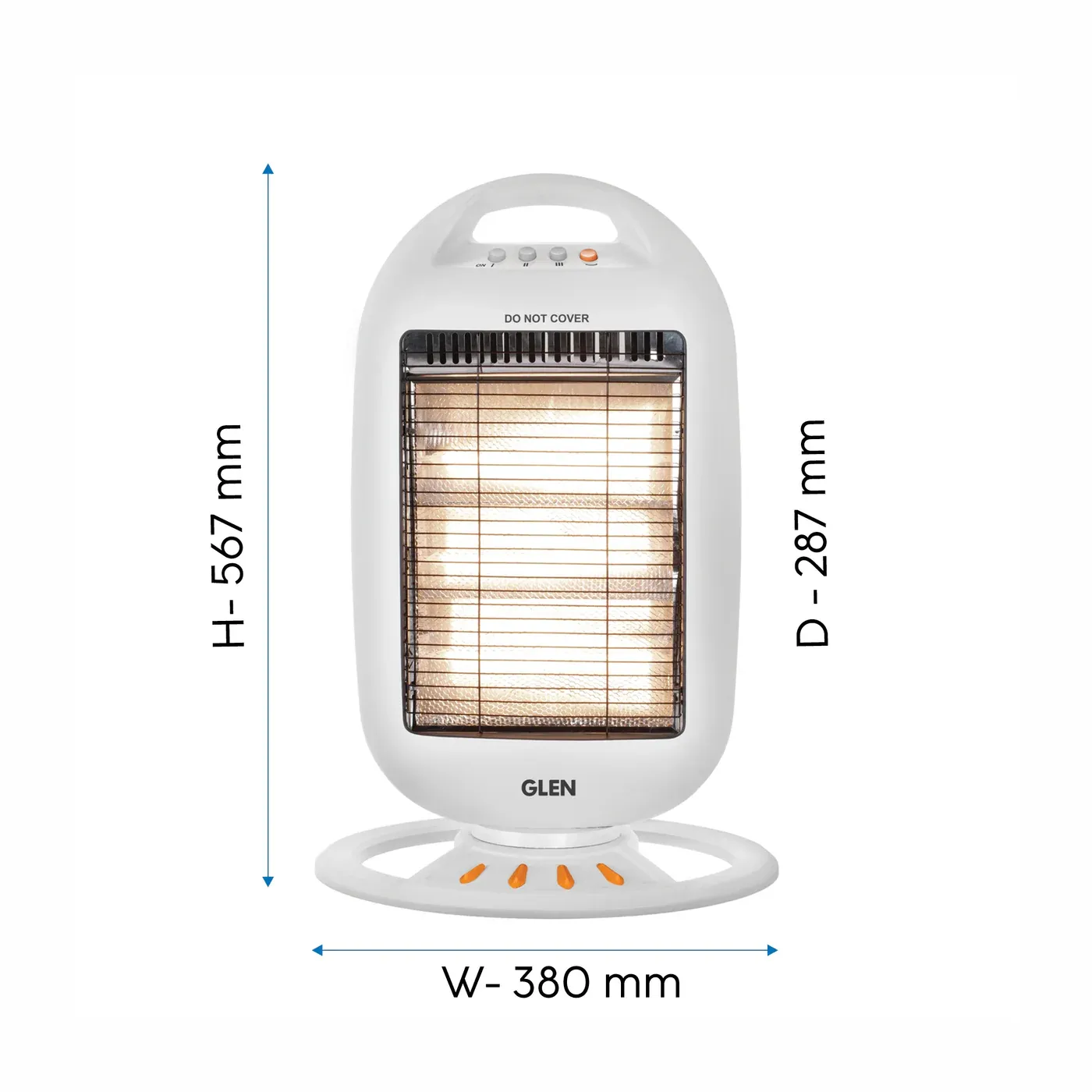 Glen Electric Carbon Room Heater / Carbon Heater with 3 Heat Settings - HA7016CH , 1 Year Warranty - Image