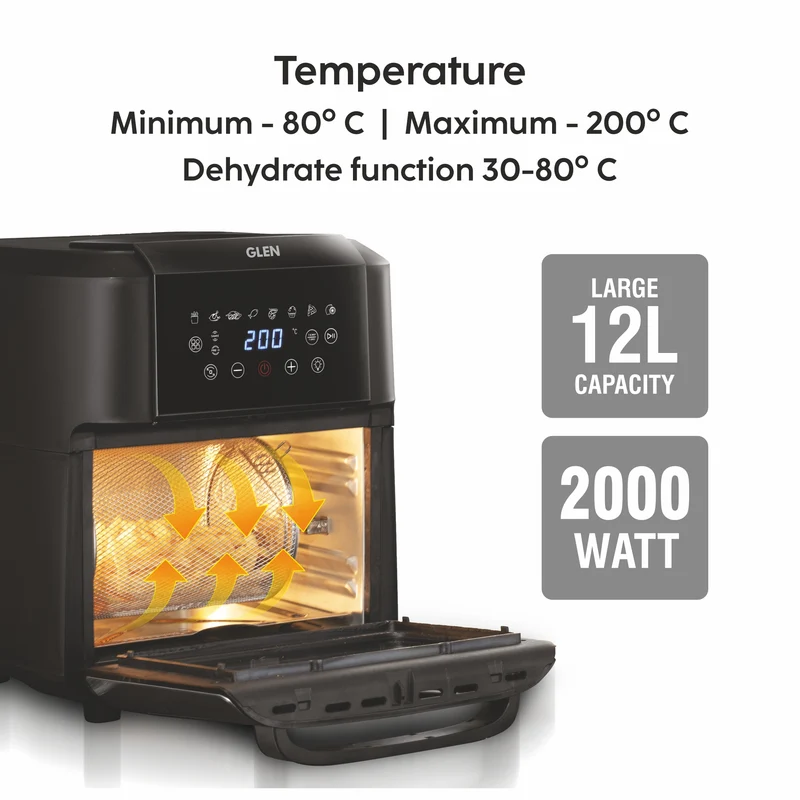 Glen Digital Air Fryer, 12 Litre Capacity, 8 Pre Set Menu 2000W - (SA 3040 DSS) - Image